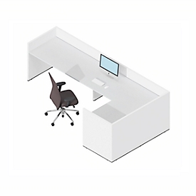 Comptoir en angle Basic C, l. 3276 x P 1676 mm (total)