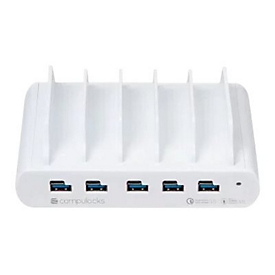Compulocks 5 Port USB-C and USB-A Charging Dock with EU - Ladestation - 150 Watt - 10 Ausgabeanschlussstellen (5 x USB-C, 5 x 4-poliger USB Typ A)
