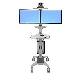 Computer cart Ergotron Neo-Flex Dual WideView 24-194-055, for 2 monitors, up to 45.4", up to 20.9 kg, height adjustable, VESA, gray