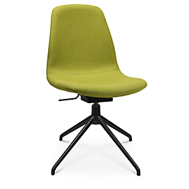 Conferentiestoel Topstar Sitness Life 1.1, draaibaar/zitting in hoogte verstelbaar, zonder armleuningen, B 460 x D 390 x H 450-480 mm, 4-poots onderstel, aluminium zwart mat &amp; stof, geel