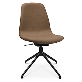Conferentiestoel Topstar Sitness Life 1.1, draaibaar/zitting in hoogte verstelbaar, zonder armleuningen, B 460 x D 390 x H 450-480 mm, 4-poots onderstel, aluminium zwart mat &amp; stof, h.bruin