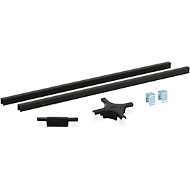 Connecting rail short for PE surface protection systems, polyethylene (HDPE) black, W 1140 x D 15 x H 15 mm