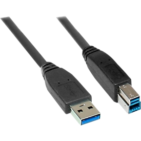 Connection cable USB 3.0 connector A/B, 3 m, black