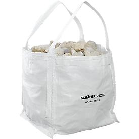 Container bag Schäfer Shop Genius Big Bag, open top, up to 100 kg, 2 lifting loops, 5 pieces, W 400 x D 400 x H 400 mm, white