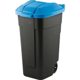 Container mit Deckel, anthrazit, Deckel blau