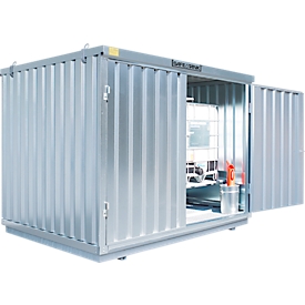 Container voor gevaarlijke stoffen SAFE Tank 1000 KTC, gegalvaniseerd, B 3050 x D 2170 x H 2310 mm, voor 2 x 1000 l IBC