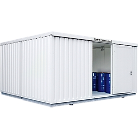 Container voor gevaarlijke stoffen SAFE Tank 4000, geïsoleerd, RAL 9002 grijswit, B 5080 x D 4340 x H 2520 mm