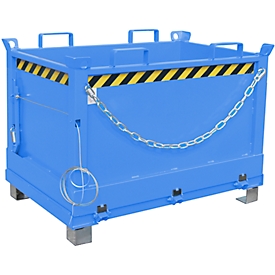 Contenedor con tapa inferior FB 500, L 800 x A 1200 x H 860 mm, azul