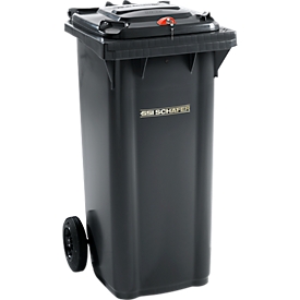 Contenedor de basura GMT, 120 l, cierre por gravedad, gris negruzco