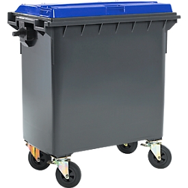 Contenedor de residuos MGB 770 FD, plástico, 770 l, negro-azul
