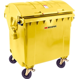 Conteneur à déchets MGB 1100 RD, plastique, couvercle rond, 1100 l, jaune