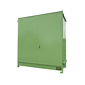 Conteneur à rayons BAUER CEN 29-2 IBC, acier, porte à double charnière, L 3175 x P 1500 x H 3465 mm, vert