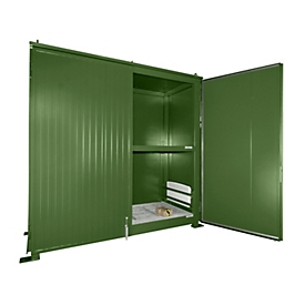 Conteneur à rayons isolés BAUER CEH 29-2, acier, porte à deux battants, L 3220 x P 1500 x H 3030 mm, vert