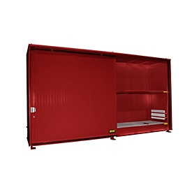 Conteneur à rayons isolés BAUER CEH 59-2 IBC, acier, porte coulissante, L 6440 x P 1550 x H 3510 mm, rouge