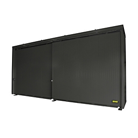 Conteneur à rayons isolés BAUER CEH 75-2, acier, porte coulissante, L 7800 x P 1550 x H 3490 mm, gris