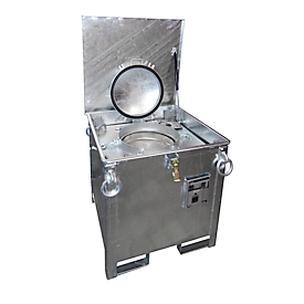Conteneur de collecte BAUER ASB 250, en tôle d'acier, réservoir intérieur galvanisé à chaud, empilable, verrouillable, L 790 x P 815 x H 830 mm