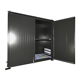 Conteneur de rayonnage CEH 29-2 IBC BAUER, acier, porte à double battant, L 3220 x P 1500 x H 3510 mm, gris