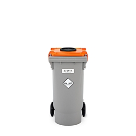 Conteneur de sécurité CEMO pour aérosols, 120 l, homologation UN, 2 ouvertures d'aération, mobile, avec couvercle, plastique