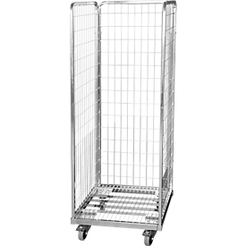 Conteneur en fils en acier 600 x 600 mm avec 2 parois latérales et 1 panneau arrière