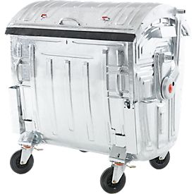 Conteneur poubelle, acier, 1100 L