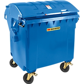 Conteneur poubelle MGB 1100 RD, plastique, couvercle rond, 1100 L, bleu