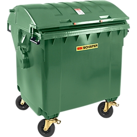 Conteneur poubelle MGB 1100 RD, plastique, couvercle rond, 1100 L, vert