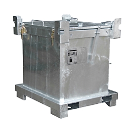 Conteneur pour déchets dangereux BAUER SAP 800-1, en tôle d'acier, galvanisé à chaud, empilable, L 1200 x P 1000 x H 1235 mm