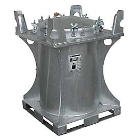 Conteneur pour déchets dangereux BAUER SCD 240, en tôle d'acier, ouverture de remplissage Ø 610 mm, galvanisé à chaud, L 800 x P 800 x H 1095 mm