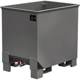 Conteneur pour trains de ligne de type CS 30, empilable par 3, capacité 0,3 m³, jusqu'à 500 kg, gris souris RAL 7005