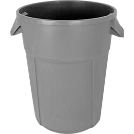 Conteneur rond, pour usage alimentaire, 85 L, gris