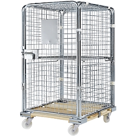 Conteneur sur roulettes, avec châssis mobile en bois, 724 x 815 x 1210 mm