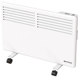 Convecteur chauffage SLIM E 1500, mobile ou montage mural, 1500 W, 3 niveaux de chauffage, thermostat, minuterie 24 h/semaine, IP24, L 640 x P 85 x H 400 mm, blanc