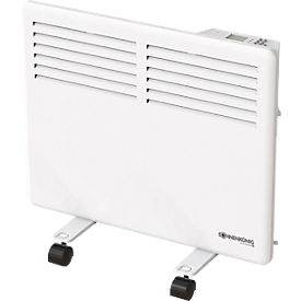 Convector SLIM E 1000, mobiel of wandmontage, 1000 W, 3 warmtestanden, thermostaat, 24 h/week timer, IP24, B 500 x D 85 x H 400 mm, wit