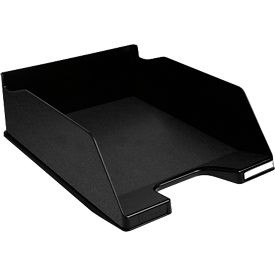 Corbeille à courrier Exacompta COMBO MAXI, A4+, jusqu'à 750 feuilles, porte-étiquette, empilable, label « Blauer Engel », L 255 x P 347 x H 103 mm, PS, noir