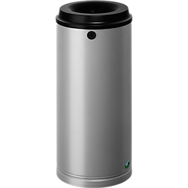 Corbeille à papier - acier galvanisé - 24 L - avec support mural - verrouillable - argent