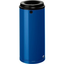 Corbeille à papier - acier galvanisé - 24 L - avec support mural - verrouillable - bleu gentiane