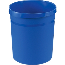 Corbeille à papier HAN GRIP, ronde, volume 18 l, extra stable, 2 poignées encastrées, sans couvercle, L 237 x P 312 x H 350 mm, polypropylène, bleu