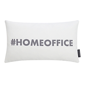 Coussin avec l'inscription "Homeoffice", imprimé, blanc/gris, 30 x 50 cm