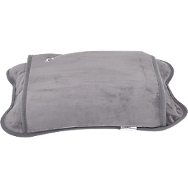Coussin chauffant JERRY, 360 W, jusqu'à 6 h, temps de chauffe court, utilisable sans fil &amp; sans recharge, L 260 x l 190 x H 50 mm, avec station de recharge, velours, gris