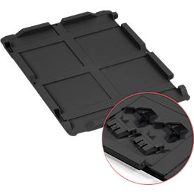 Couvercle à charnières série Economy pour bac Euro - en plastique recyclé - 400 x 300 mm - anthracite - notre marque Schaefer Shop Pure