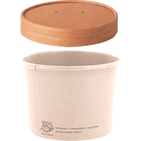 Couvercle Papstar pure, pour gobelet à soupe, Ø 98 mm, 25 pcs., compostable, carton de fibres fraîches, brun