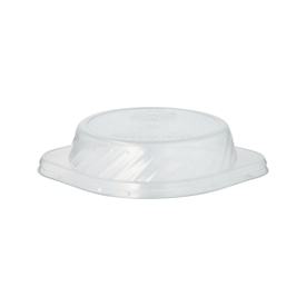 Couvercle pour barquettes à snacks &amp; bols de soupe Papstar Circulware by Havel, réutilisable, adapté au micro-ondes &amp; au lave-vaisselle, recyclable, Ø 162 x H 40 mm, PP, transparent, 12 pièces