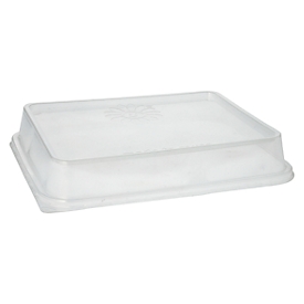 Couvercle pour barquettes de menu Papstar Circulware by Havel, réutilisable, adapté au micro-ondes &amp; au lave-vaisselle, recyclable, L 234 x l 187 x H 20 mm, PP, transparent, 20 pièces