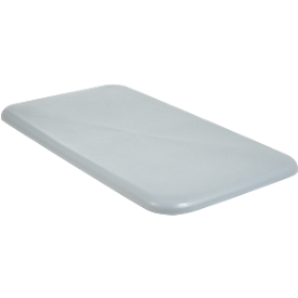 Couvercle pour conteneur rectangulaire, plastique, 450 L, gris