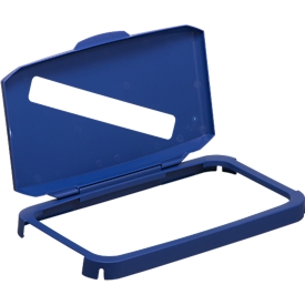 Couvercle rabattable DURABIN® pour collecteur de DURABIN® 60 litres - avec fente d'insertion - bleu