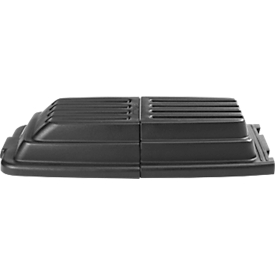 Couvercle Rubbermaid pour bac Tilt Truck de 0,4 m³ (380 l), avec poignées, L 1 320 x l 708 x H 228 mm, noir