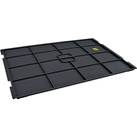 Couvercle VDA-KLT-D 61 ESD, pour bacs pour petites pièces R-KLT ESD, l. 600 x P 400 mm, noir