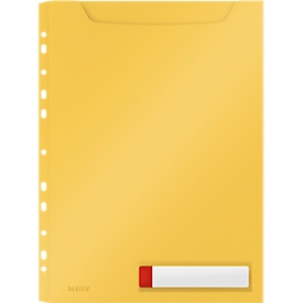 Couverture transparente Leitz® Cosy Privacy Maxi, opaque, A4, jusqu'à 150 feuilles, bord perforé pliable, étiquette d'écriture, 3 pièces, jaune
