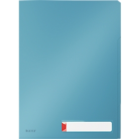 Couverture transparente Leitz® Cosy Privacy, opaque, A4, jusqu'à 40 feuilles, 3 compartiments et étiquette, 3 pièces, bleu