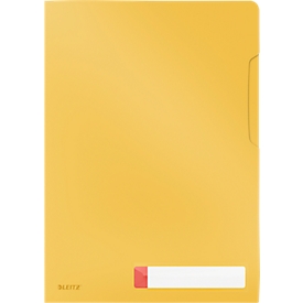 Couverture transparente Leitz® Cosy Privacy, opaque, format A4, jusqu'à 40 feuilles, avec étiquette, 3 pièces, jaune